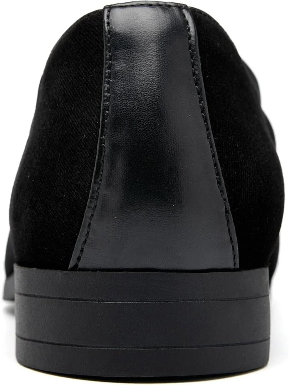 UUBARIS Men's Black Velvet Loafers Metal Buckle Comfortable Slip On Formal Shoes